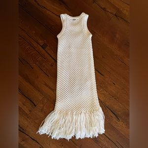Michael Kors wide knit dress with long fringe